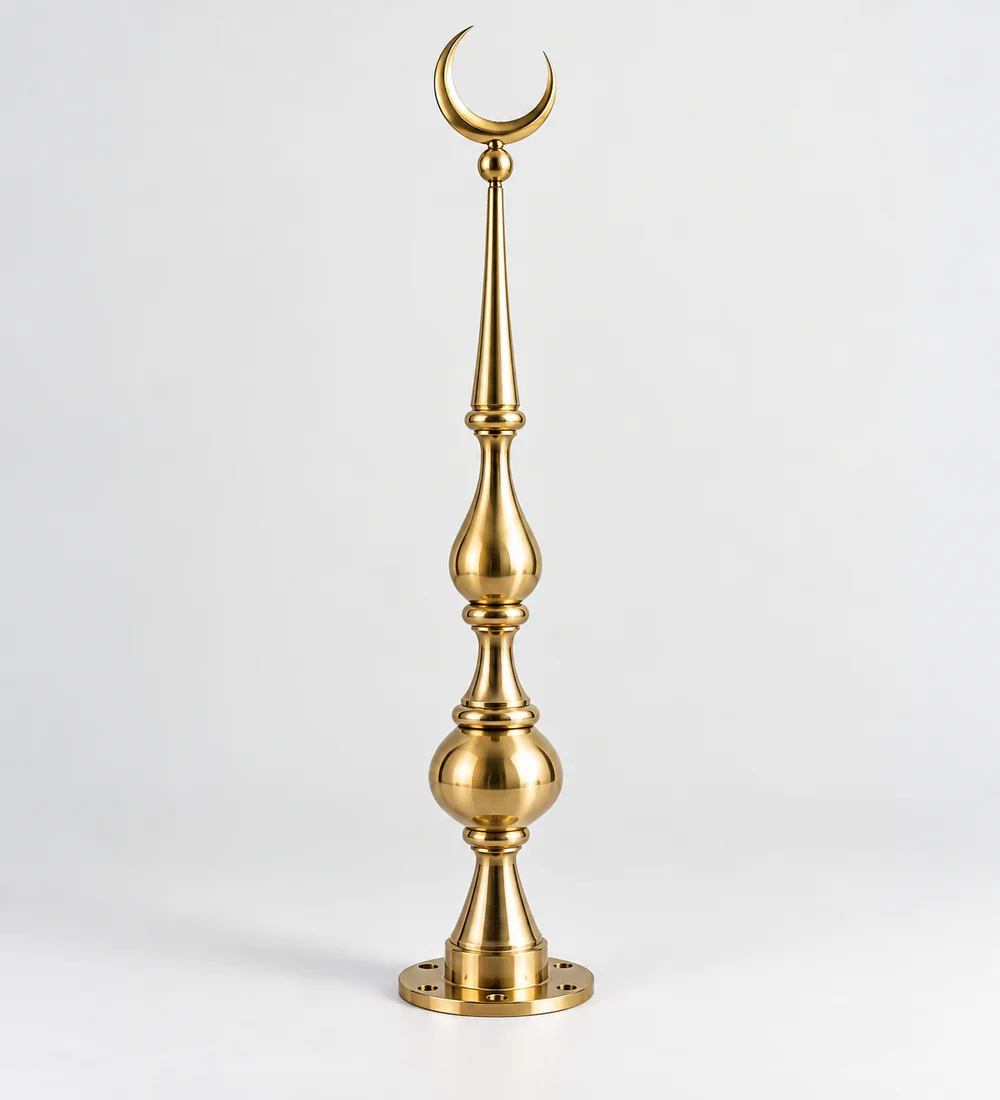 mosquebuild-mb-alm-01-08-slim-gold-crescent-minaret-finial Mb Alm 01 08 Slim Gold Crescent Minaret Finial | MosqueBuild custom mosque minaret or dome crescent finial