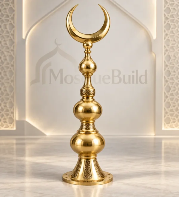 Mb Alm 02 01 Premium Gold Ottoman Crescent Finial | MosqueBuild custom mosque minaret or dome crescent finial