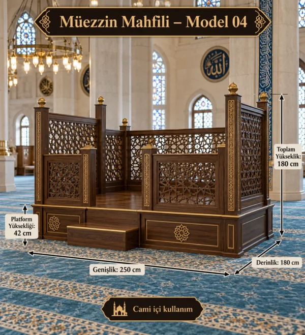 Wooden Mosque Muezzin Platform Model 04 | MosqueBuild custom wooden muezzin platform