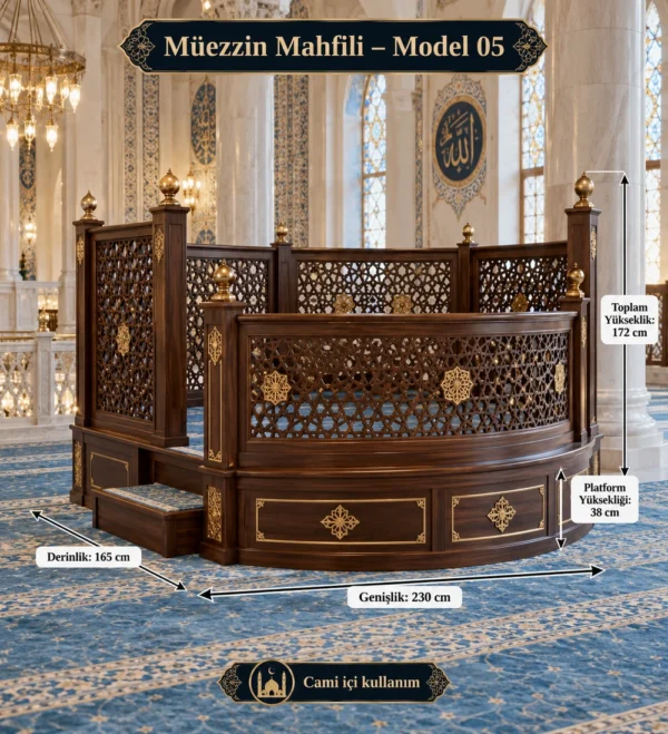 Wooden Mosque Muezzin Platform Model 05 | MosqueBuild custom wooden muezzin platform
