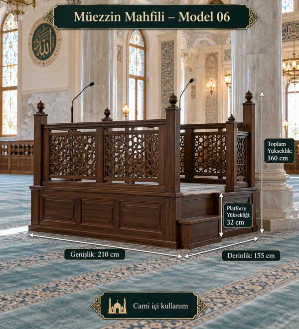 Wooden Mosque Muezzin Platform Model 06 | MosqueBuild custom wooden muezzin platform