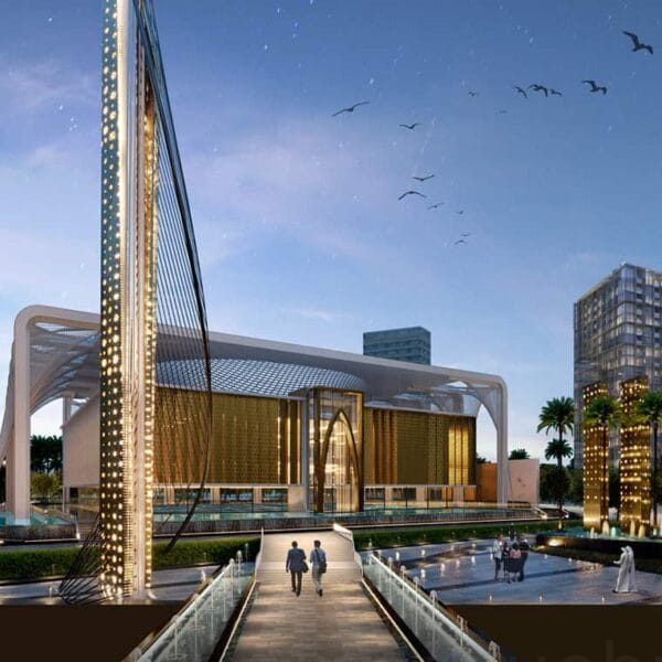 Projet de conception de mosquée – inspiré d’une cascade – capacité de 400 personnes – 053 – Vue détaillée 2