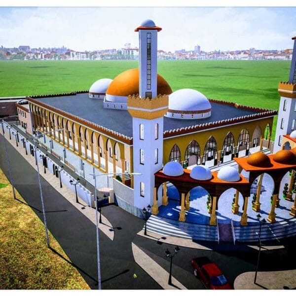 Vue de détail 10 pour le projet de mosquée : Projet de conception de mosquée – de style Scarlatina – capacité de 500 personnes – 054