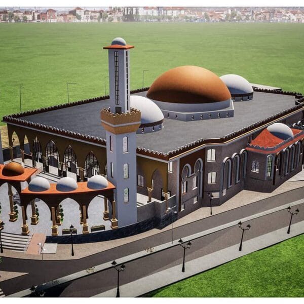 Vue de détail 6 pour le projet de mosquée : Projet de conception de mosquée – de style Scarlatina – capacité de 500 personnes – 054