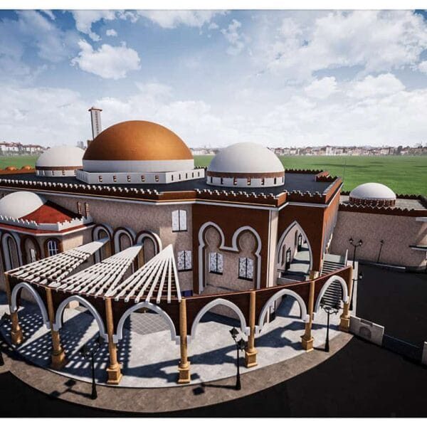 Vue de détail 4 pour le projet de mosquée : Projet de conception de mosquée – de style Scarlatina – capacité de 500 personnes – 054