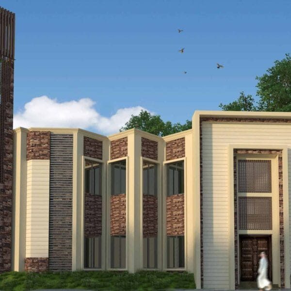 مشروع تصميم مسجد – بنقش حجري – سعة 300 شخص – 023 – عرض تفصيلي 4