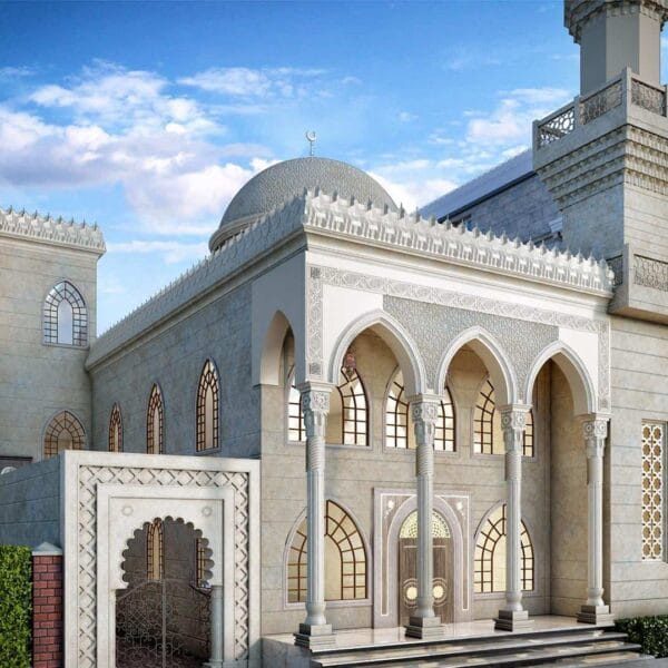 مشروع تصميم مسجد – صغير – سعة 100 شخص – 025 – عرض تفصيلي 1