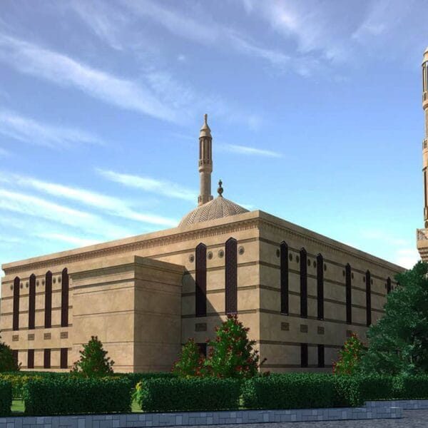 Toprak Renkli Cami Tasarım Projesi – 200 Kişilik – 059 – Detay Görünümü 1