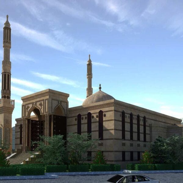 Toprak Renkli Cami Tasarım Projesi – 200 Kişilik – 059 – Detay Görünümü 3