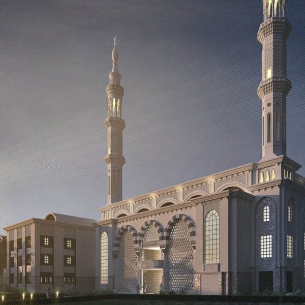Projet de conception de mosquée – à arcs – capacité de 200 personnes – 055 – Vue détaillée 3