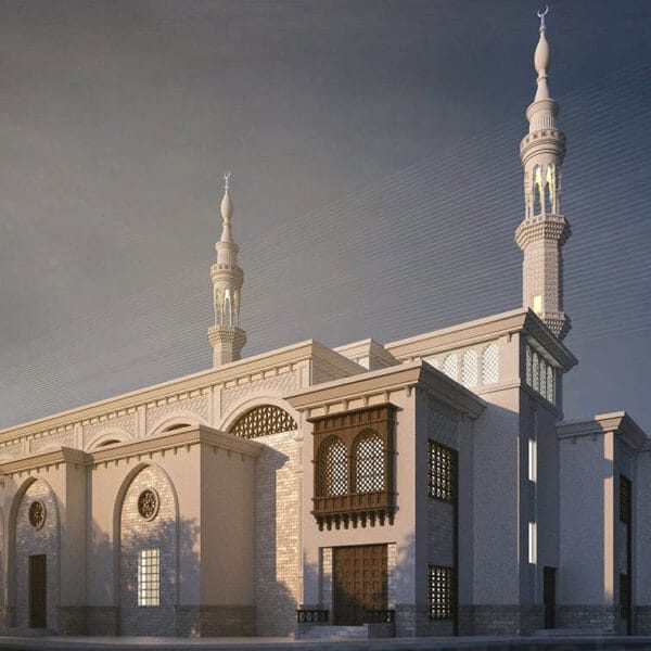 Projet de conception de mosquée – à arcs – capacité de 200 personnes – 055 – Vue détaillée 4