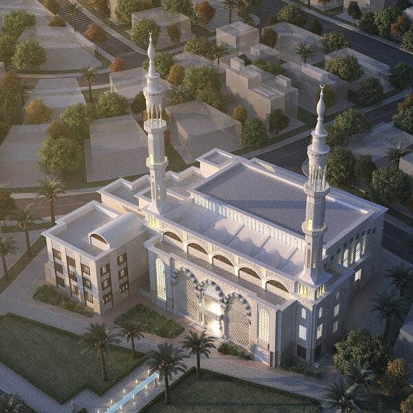 Projet de conception de mosquée – à arcs – capacité de 200 personnes – 055 – Vue détaillée 5