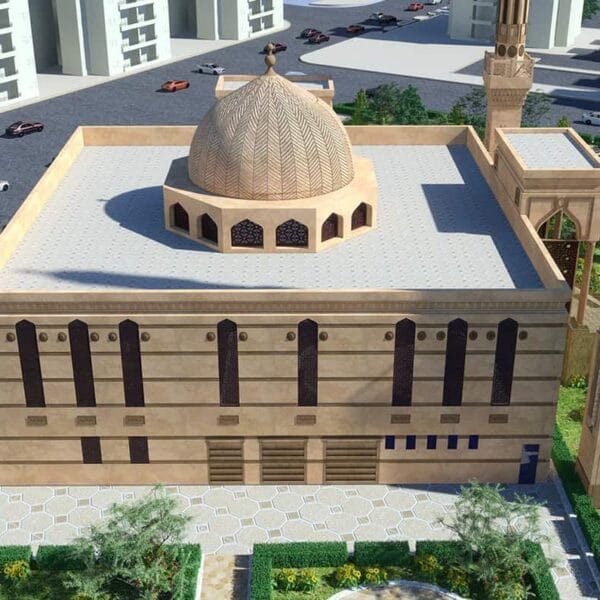 Toprak Renkli Cami Tasarım Projesi – 200 Kişilik – 059 – Detay Görünümü 5