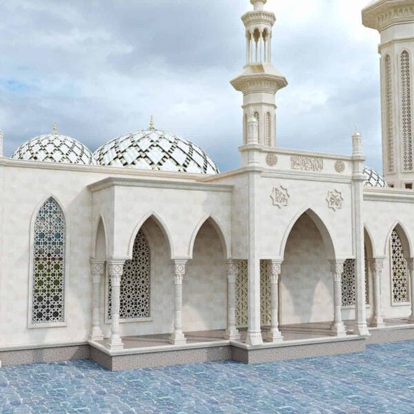 Beyaz Mermer Cami Tasarım Projesi – 200 Kişilik – 063 – Detay Görünümü 1