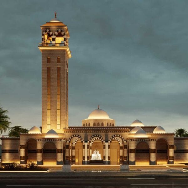 Projet de conception de mosquée – illuminé – capacité de 500 personnes – 065 – Vue détaillée 2