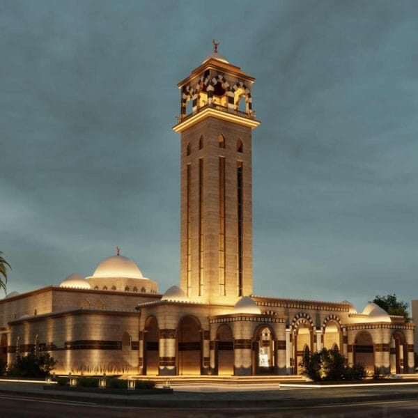 Illuminated Mosque Design Project (500 People Capacity) - 065