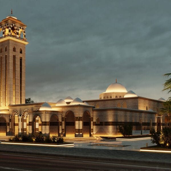 Projet de conception de mosquée – illuminé – capacité de 500 personnes – 065 – Vue détaillée 3