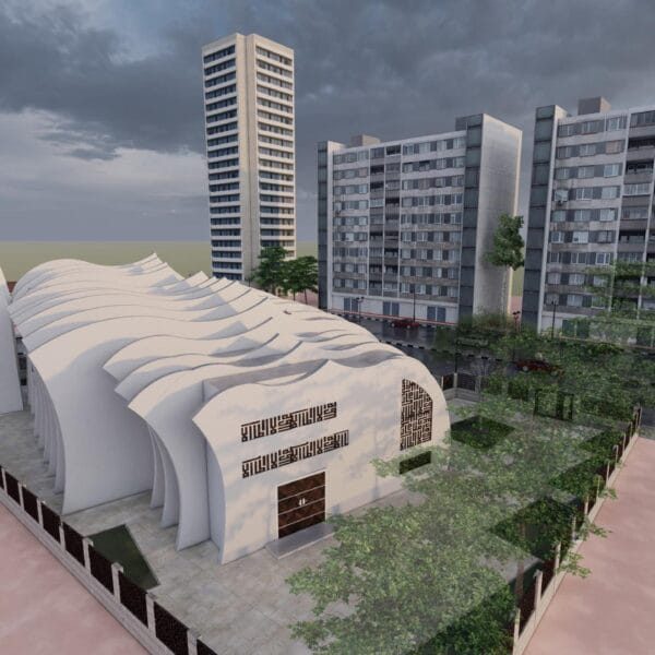 Projet de conception de mosquée – à forme architecturale – capacité de 200 personnes – 066 – Vue détaillée 1