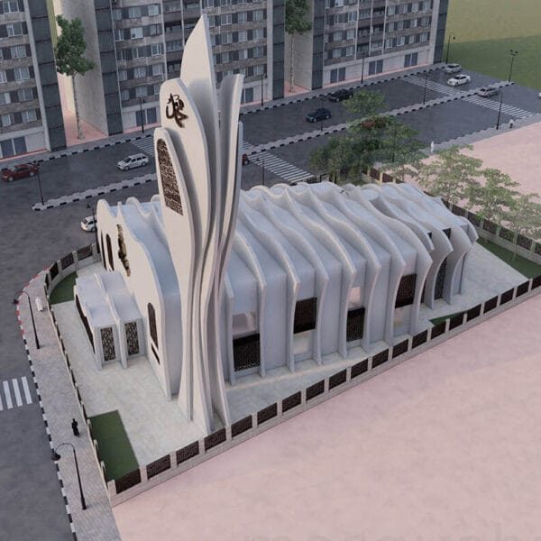 Projet de conception de mosquée – à forme architecturale – capacité de 200 personnes – 066 – Vue détaillée 2