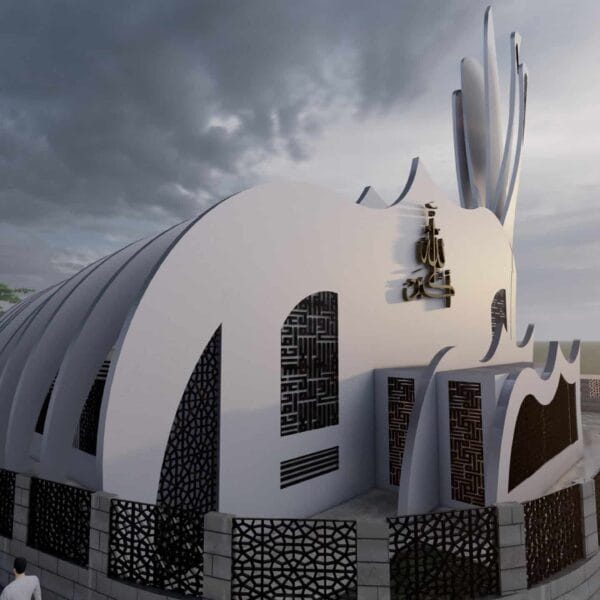 Projet de conception de mosquée – à forme architecturale – capacité de 200 personnes – 066 – Vue détaillée 6