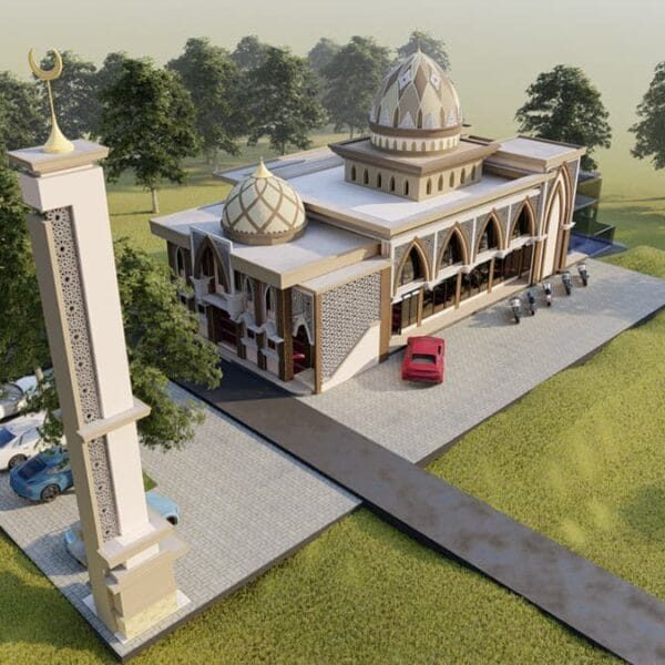 Projet de conception de mosquée – pour une mosquée de village – capacité de 100 personnes – 071 – Vue détaillée 5