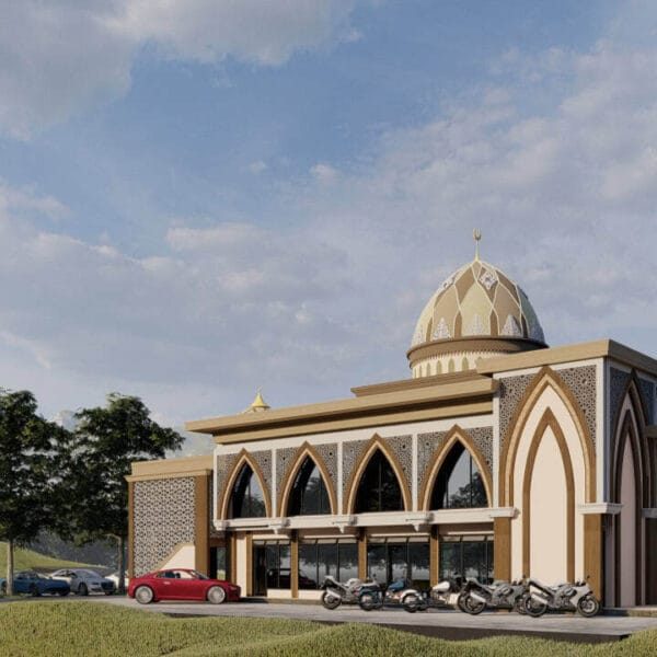 Projet de conception de mosquée – pour une mosquée de village – capacité de 100 personnes – 071 – Vue détaillée 1