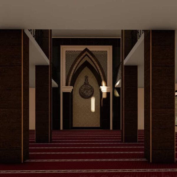 Projet de conception de mosquée – pour une mosquée de village – capacité de 100 personnes – 071 – Vue détaillée 3