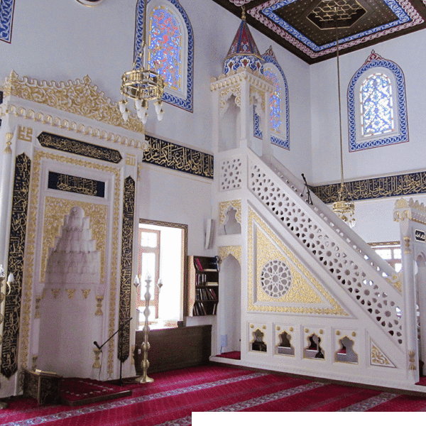 Marble Mosque Mihrab and Minbar Set – MPA-07 – custom marble mosque mihrab
