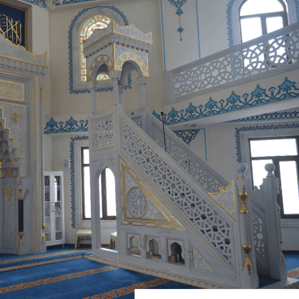 Marble Mosque Mihrab and Minbar Set – MP-01 – custom marble mosque mihrab