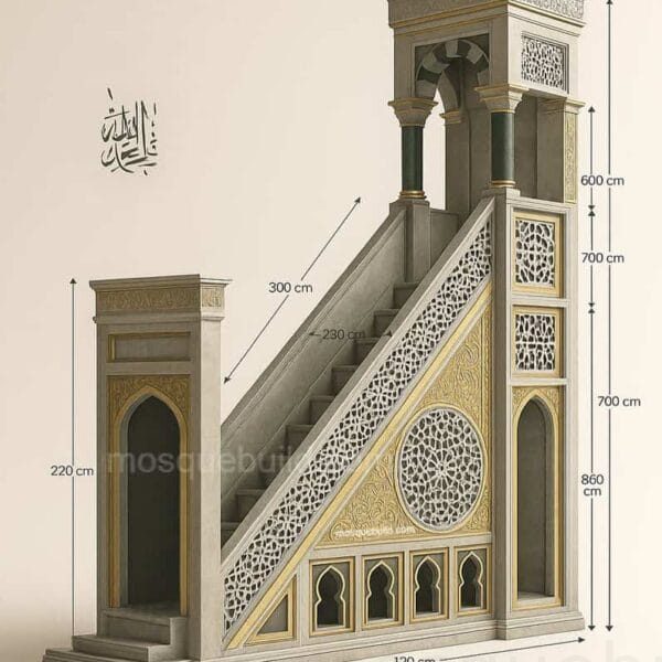 Gilded Marble Mosque Minbar – detail view 2