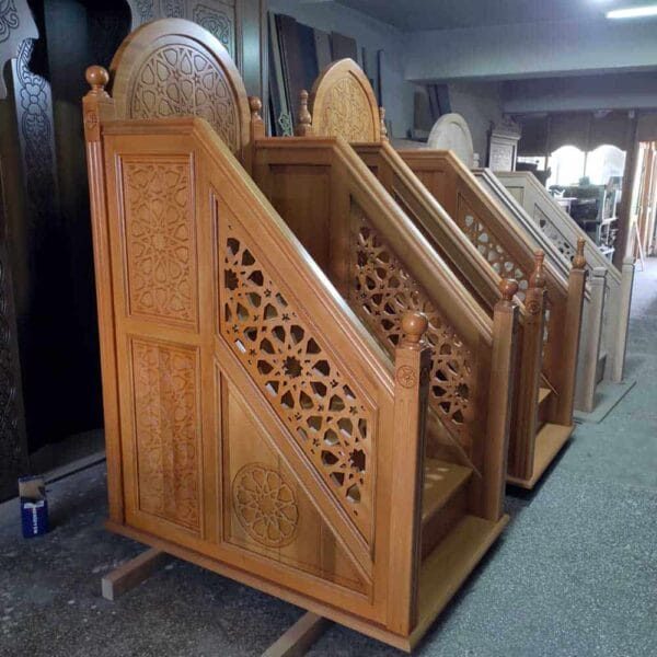 Compact Wooden Mosque Minbar – Model WMN-0001 – detail view 4