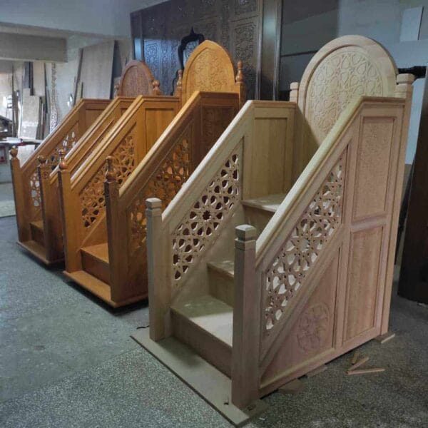 Compact Wooden Mosque Minbar – Model WMN-0001 – detail view 5