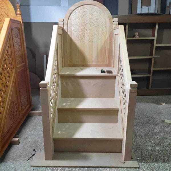 Compact Wooden Mosque Minbar – Model WMN-0001 – detail view 6