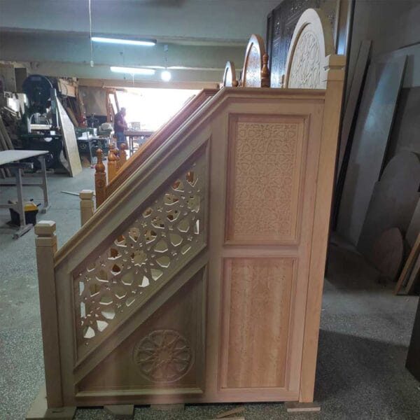 Compact Wooden Mosque Minbar – Model WMN-0001 – detail view 7