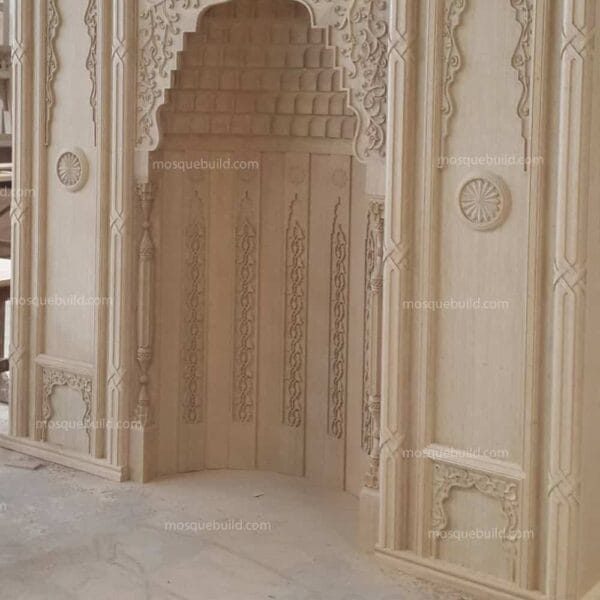 Wooden Mosque Mihrab – Model WMH-0001 – wooden mosque mihrab detail view 4