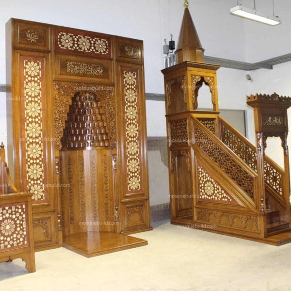 Wooden Mosque Minbar – WP-16 – detail view 4