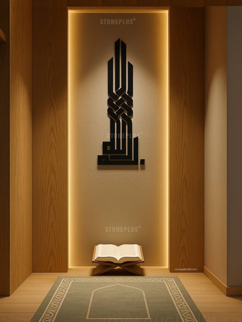 Custom Prayer Room Interior Design – Model PR-0003 | MosqueBuild Custom Prayer Room Interior Design – Model PR-0003