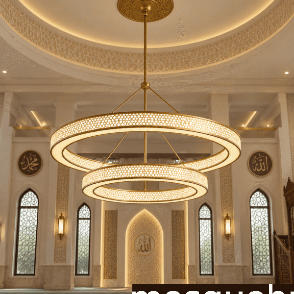 Nûr Halo Double Ring Mosque Chandelier– Model CH-0022