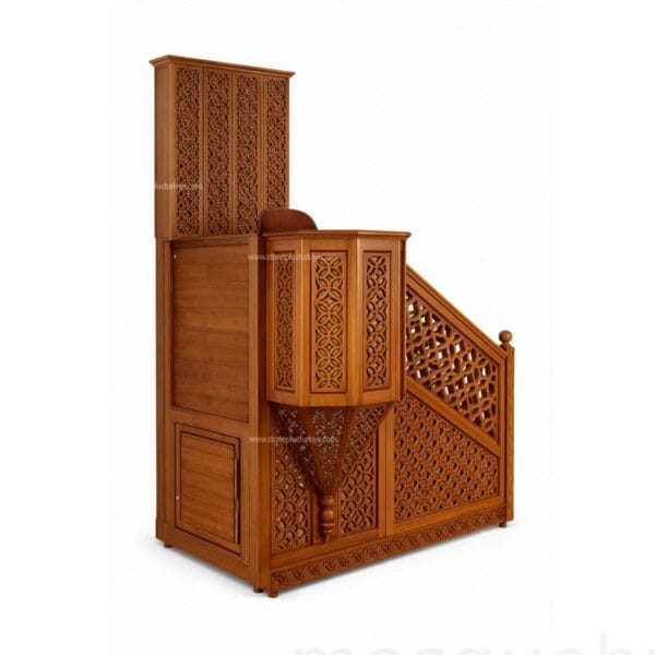 Panel Wooden Mosque Mihrab – wooden mosque mihrab detail view 3