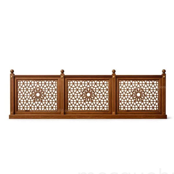 Custom Wooden Mosque Wall Cladding – Model MWC-0001 – wooden mosque mihrab detail view 1