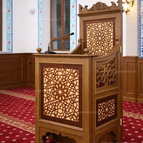 Wooden Mosque Minbar – Model WMN-0008 – Detail View 1