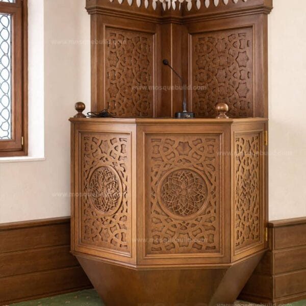 Wooden Mosque Minbar – Model WMN-0007 – Detail View 1