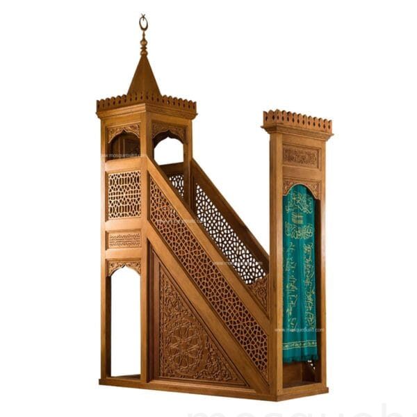 Classic Wooden Mosque Minbar – Model WMN-0013