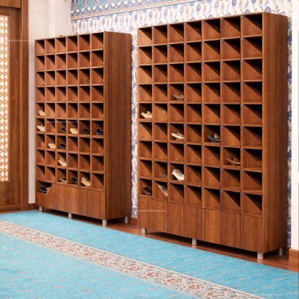Wooden Mosque Shoe Rack – Model SR-0002 – Detail View 2