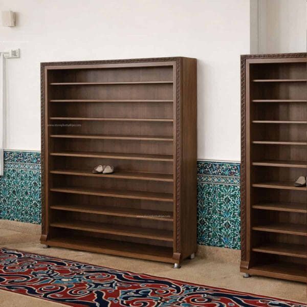 Wooden Mosque Shoe Rack – Model SR-0002 – Detail View 1