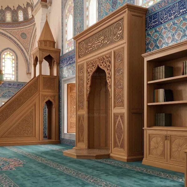 Mihrab en bois pour mosquée – Modèle WMH-0027 – Vue détaillée 5