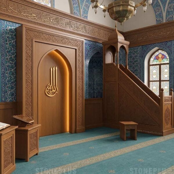 Ahşap Cami Mihrap ve Minber Seti – Model WST-0003