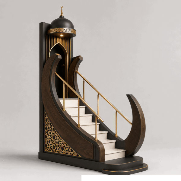 Modern Wooden Minbar and Pulpit