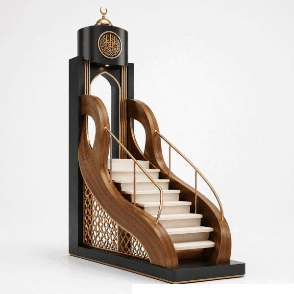 Modern Wooden Minbar and Pulpit – detail view 2