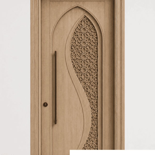 Ceviz Ahşap Cami Kapısı – Model WDR-0081 – el işçiliği kündekâri cami kapısı detay görünümü 1